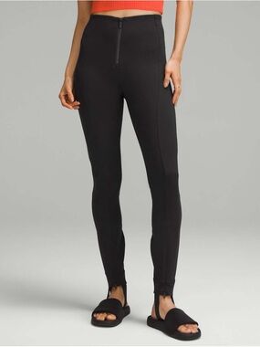 Lululemon Pull-On Zip-Front High-Rise Pant *Full Length Black Size Small